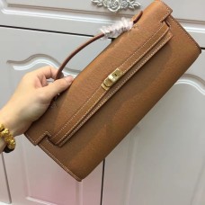 Hermes Kelly Cut 31 см Epsom кожен клъч кафяв