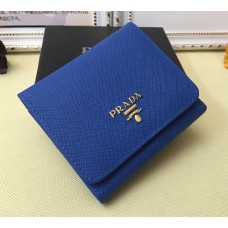 Портфейли Prada 1M0176 от сафианова кожа в синьо