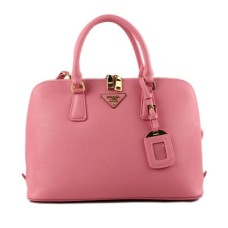 Чанта тип „тоут“ Prada 0812 розова с кръстосан мотив