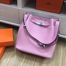 Hermes So Kelly 28 см Того кожена чанта през рамо розово сребро