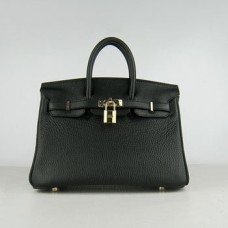 Чанта Hermes Birkin 25 см 6068 черно-златиста
