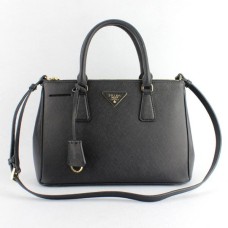 Чанта Prada Galleria 1801 от сафианова кожа 30 см черна