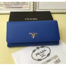 Портфейл Prada 1M1132 от сафианова кожа в син цвят