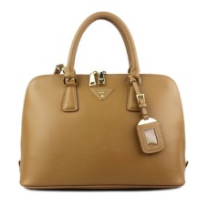 Чанта тоут с кръстосан мотив Prada 0812 в кайсиев цвят
