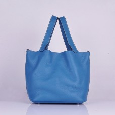 Hermes телешка кожа 8616 чанта синя