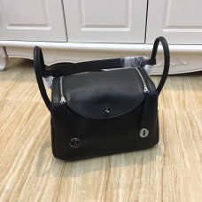 Чанта Hermes Lindy 30 см, черно-сребристо