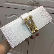 Чанта Hermes Medor 29 см, крокодилско бяло