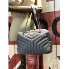 Чанта с верижка YSL 27 см, сива