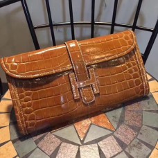 Чанта Hermes Jige 29 см, цвят Croco, камила