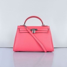 Hermes Kelly 32 см Togo кожена чанта 6108 розово сребро
