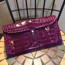 Hermes Jige Clutch 29см Croco Purple