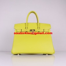 Hermes Birkin 30 см Togo кожени чанти лимонено жълти златни