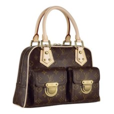 Чанта Louis Vuitton M40026 Manhattan PM Tote от монограмно платно