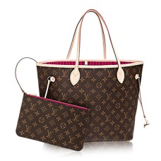 Чанта през рамо Louis Vuitton M41178 Neverfull MM от монограмно платно