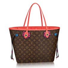 Чанта през рамо Louis Vuitton M41663 Neverfull MM Totem от монограмно платно