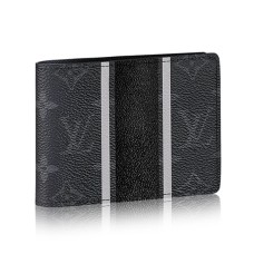 Портфейл Louis Vuitton M64439 с множество джобове, монограм, Eclipse Canvas
