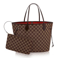 Louis Vuitton N41358 Neverfull MM чанта през рамо Damier Ebene Canvas