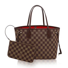 Louis Vuitton N41359 Neverfull PM чанта през рамо Damier Ebene Canvas