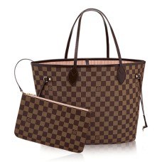 Louis Vuitton N41603 Neverfull MM чанта през рамо Damier Ebene Canvas